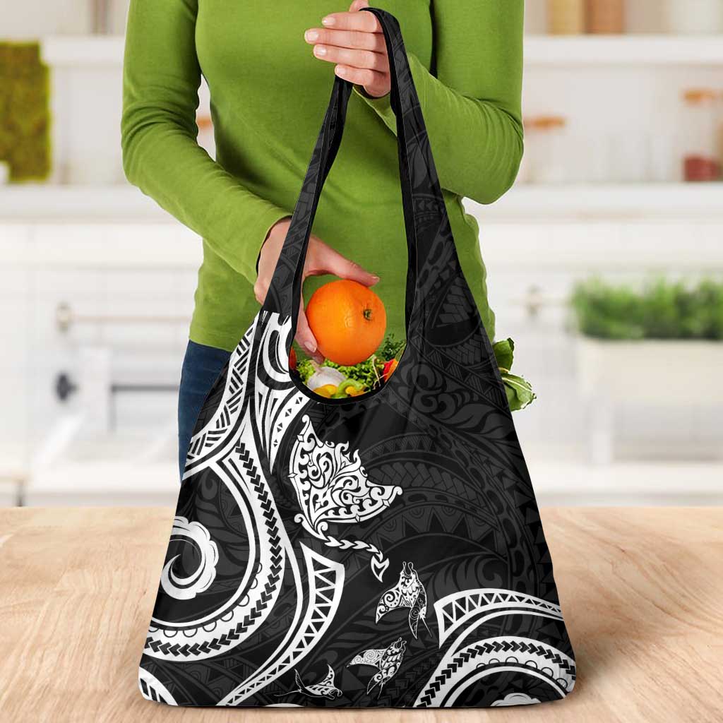Hawaii Manta Ray Grocery Bag Polynesian Art Tattoo