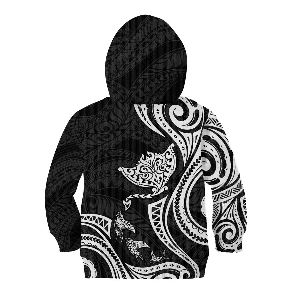 Hawaii Manta Ray Kid Hoodie Polynesian Art Tattoo