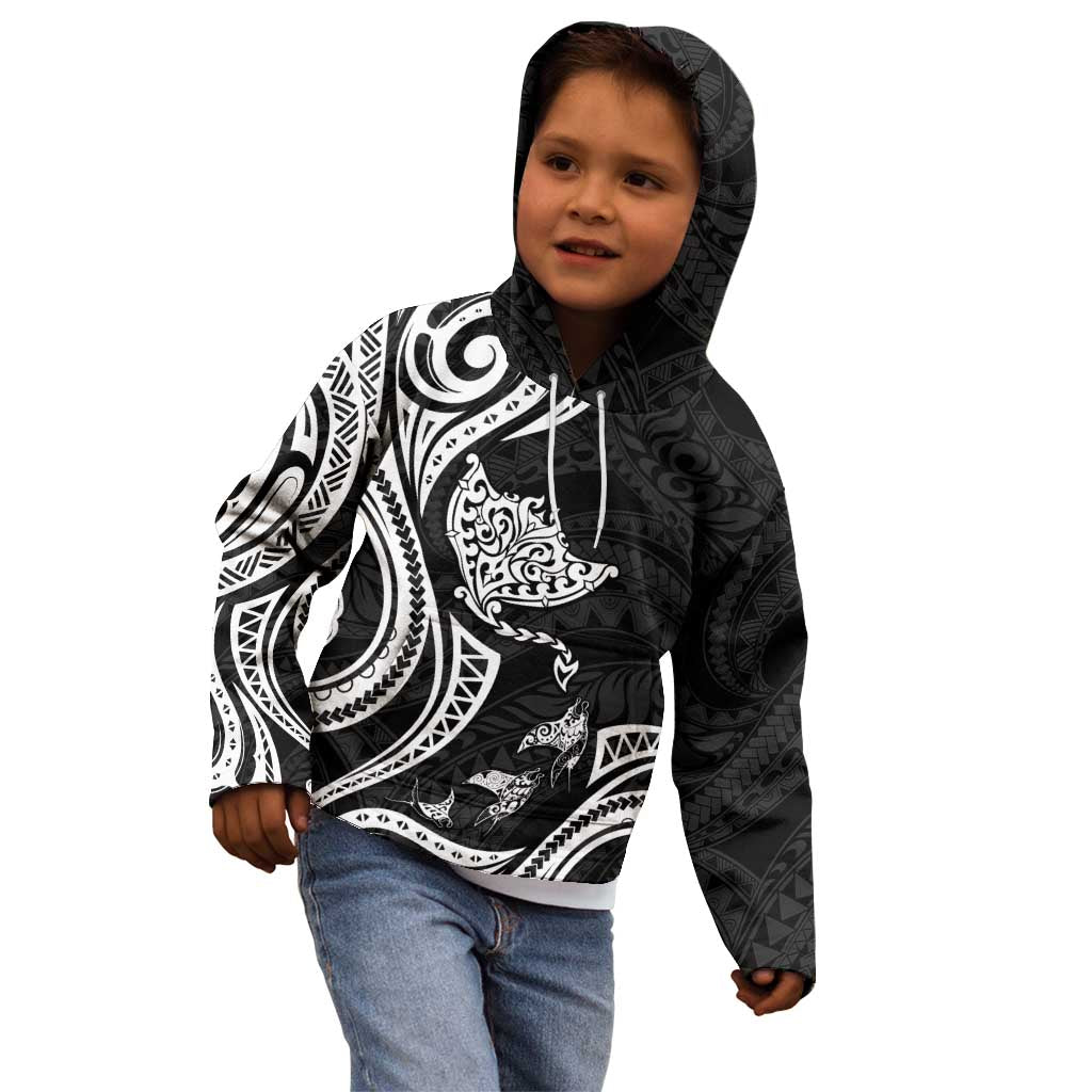 Hawaii Manta Ray Kid Hoodie Polynesian Art Tattoo