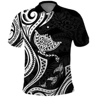 Hawaii Manta Ray Polo Shirt Polynesian Art Tattoo