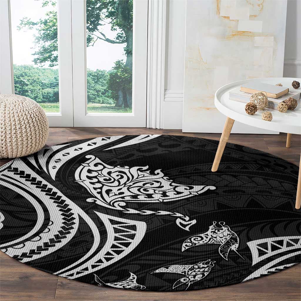 Hawaii Manta Ray Round Carpet Polynesian Art Tattoo LT05 - Polynesian Pride