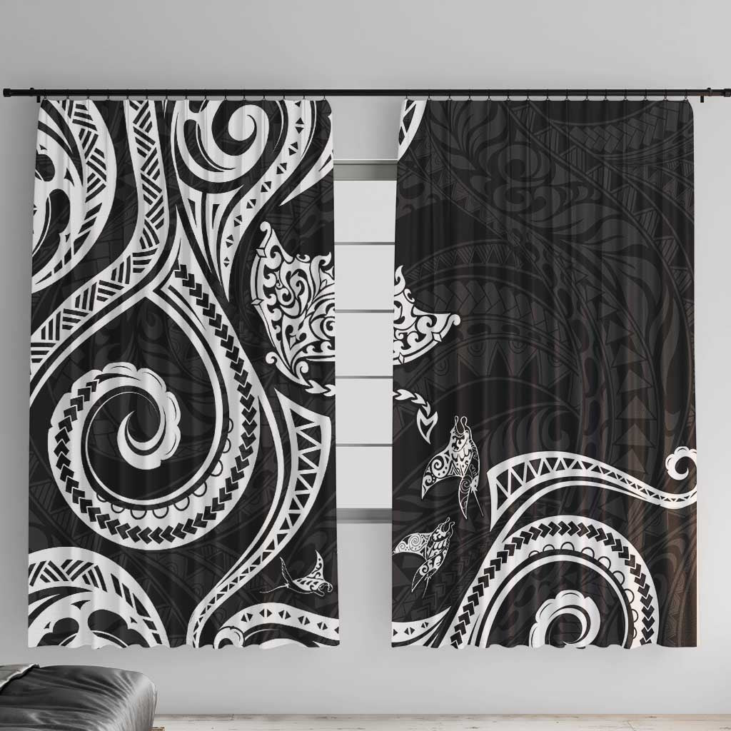 Hawaii Manta Ray Window Curtain Polynesian Art Tattoo