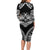 Hawaiian Hawk Long Sleeve Bodycon Dress Polynesian Pattern Style