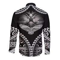 Hawaiian Hawk Long Sleeve Button Shirt Polynesian Pattern Style LT05 - Polynesian Pride