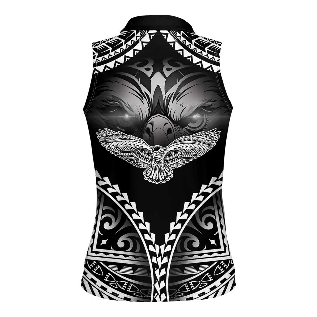 Hawaiian Hawk Women Sleeveless Polo Shirt Polynesian Pattern Style LT05 - Polynesian Pride