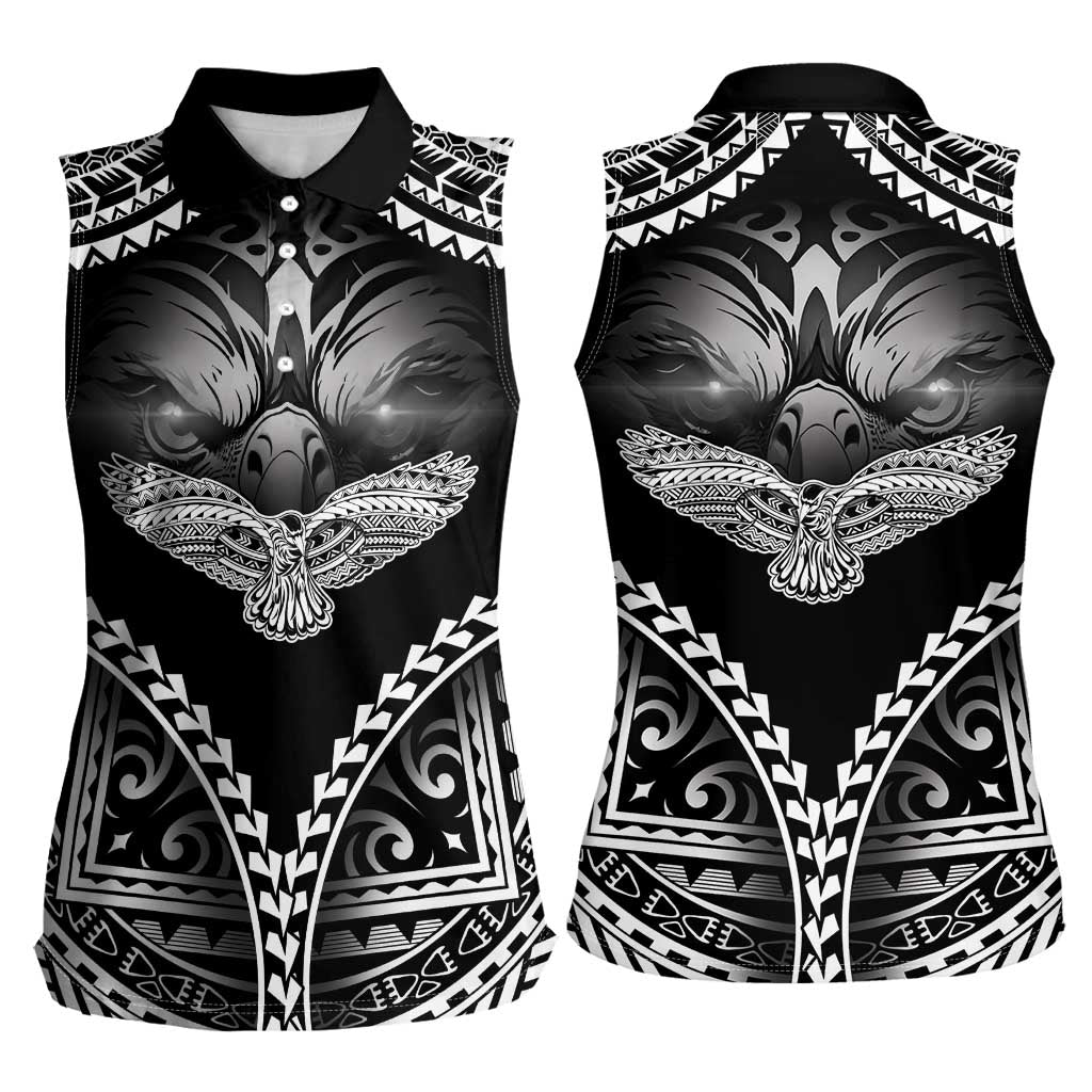 Hawaiian Hawk Women Sleeveless Polo Shirt Polynesian Pattern Style LT05 - Polynesian Pride
