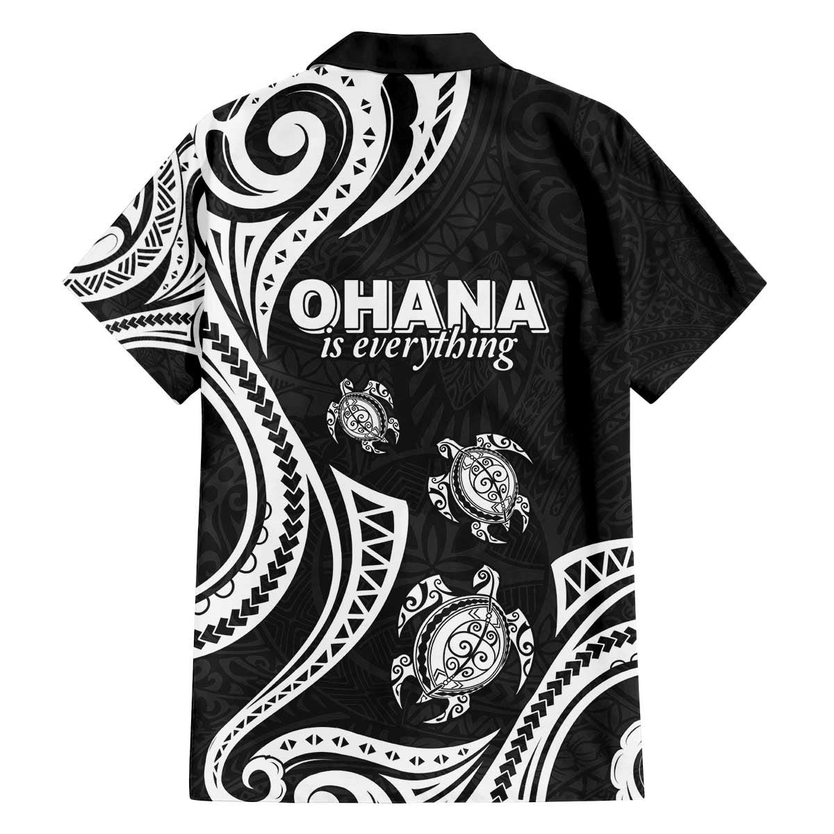 Hawaii Ohana Means Family Family Matching Off The Shoulder Long Sleeve Dress and Hawaiian Shirt Sea Turtle Polynesian Style