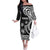 Hawaii Ohana Means Family Family Matching Off The Shoulder Long Sleeve Dress and Hawaiian Shirt Sea Turtle Polynesian Style