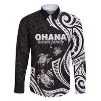 Hawaii Ohana Means Family Family Matching Short Sleeve Bodycon Dress and Hawaiian Shirt Sea Turtle Polynesian Style