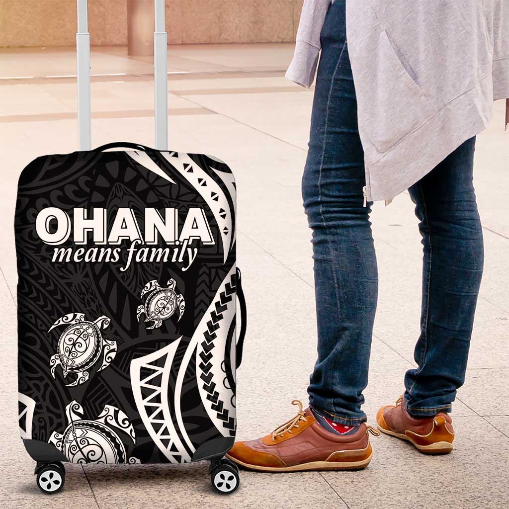 Hawaii Ohana Means Family Luggage Cover Sea Turtle Polynesian Style