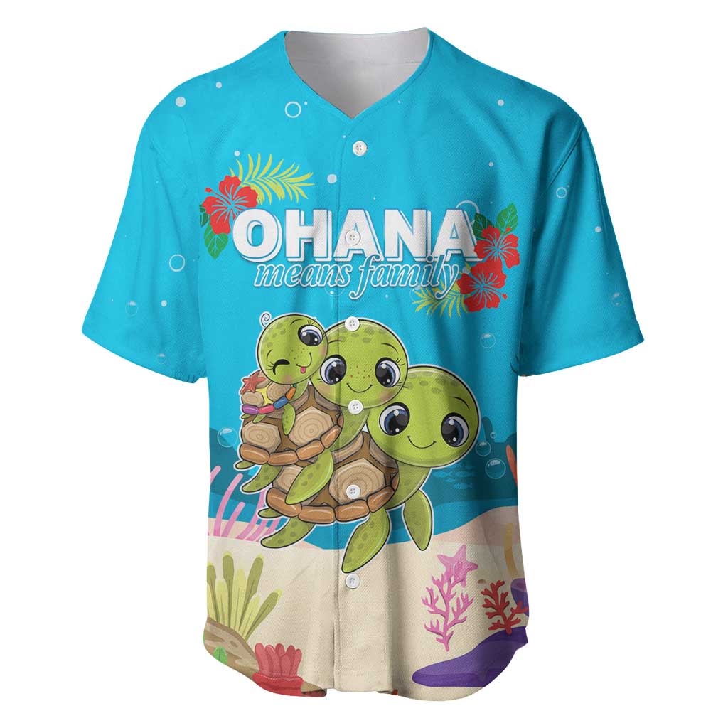 Ohana Hawaii Baseball Jersey Kawaii Family Turtle