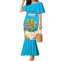 Ohana Hawaii Family Matching Mermaid Dress and Hawaiian Shirt Kawaii Family Turtle