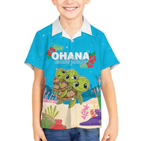 Ohana Hawaii Family Matching Puletasi and Hawaiian Shirt Kawaii Family Turtle