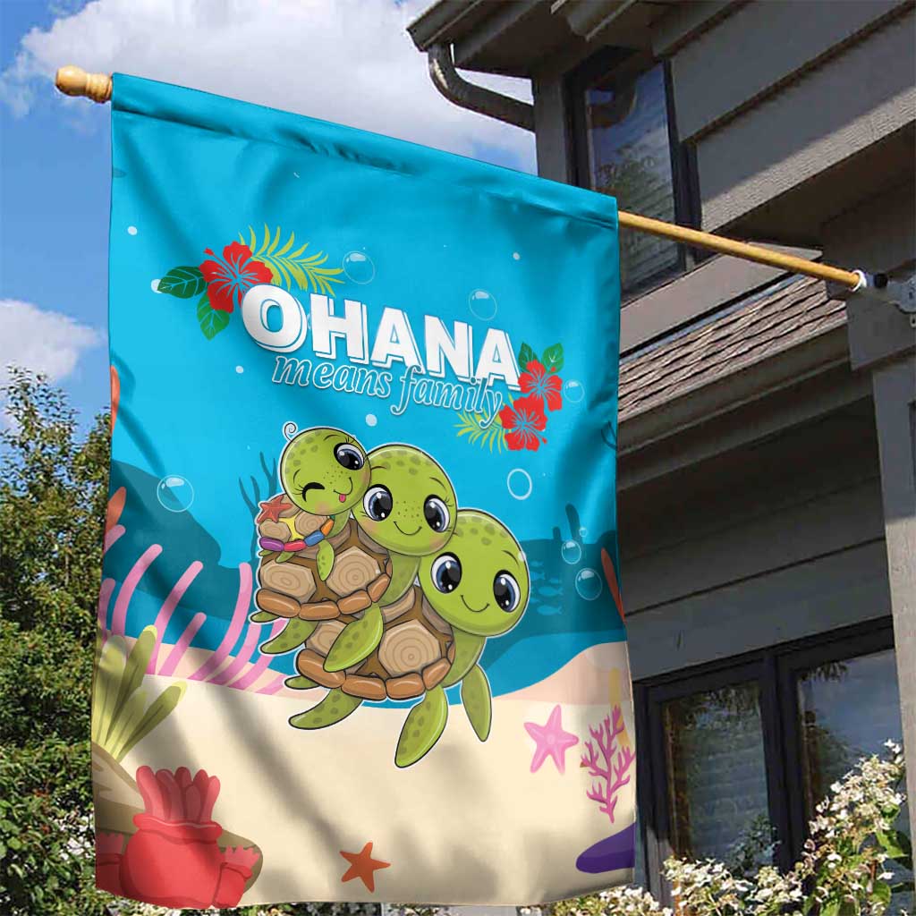 Ohana Hawaii Garden Flag Kawaii Family Turtle LT05 - Polynesian Pride