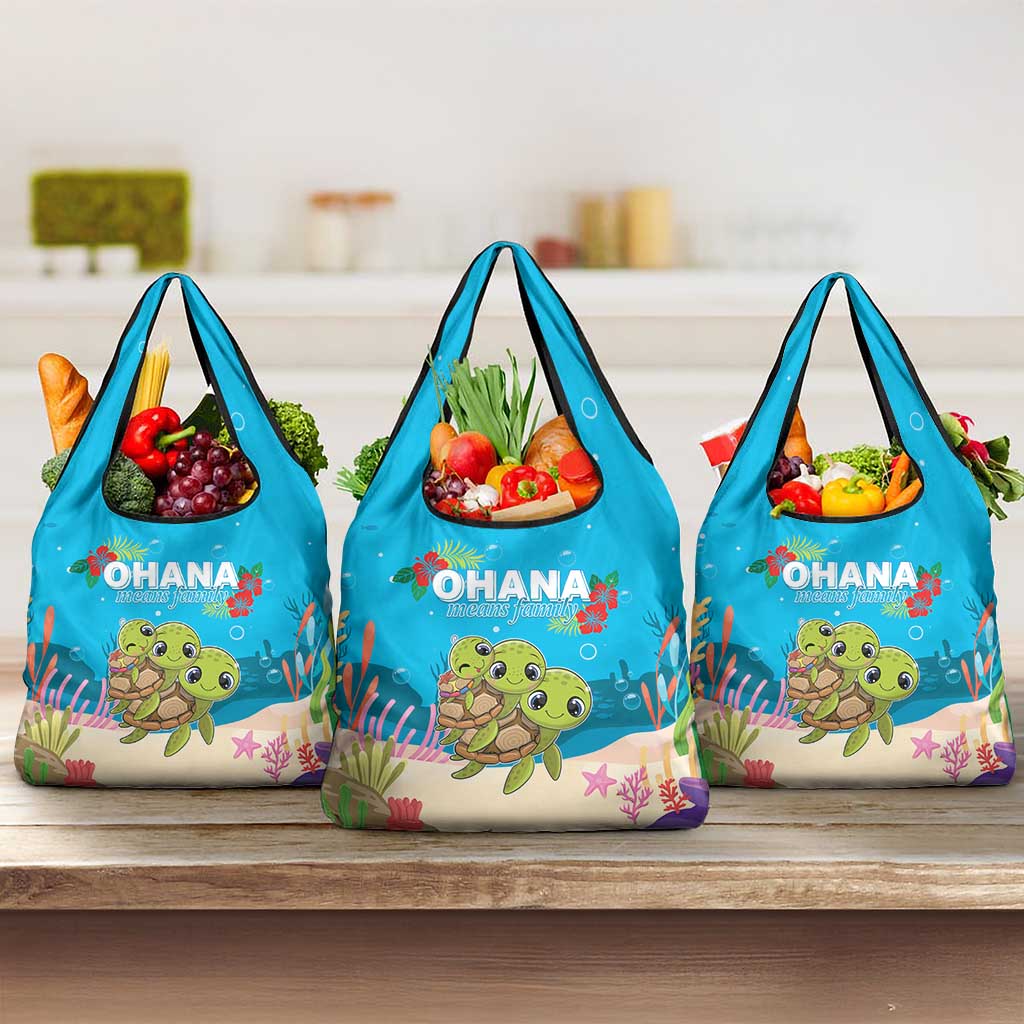 Ohana Hawaii Grocery Bag Kawaii Family Turtle