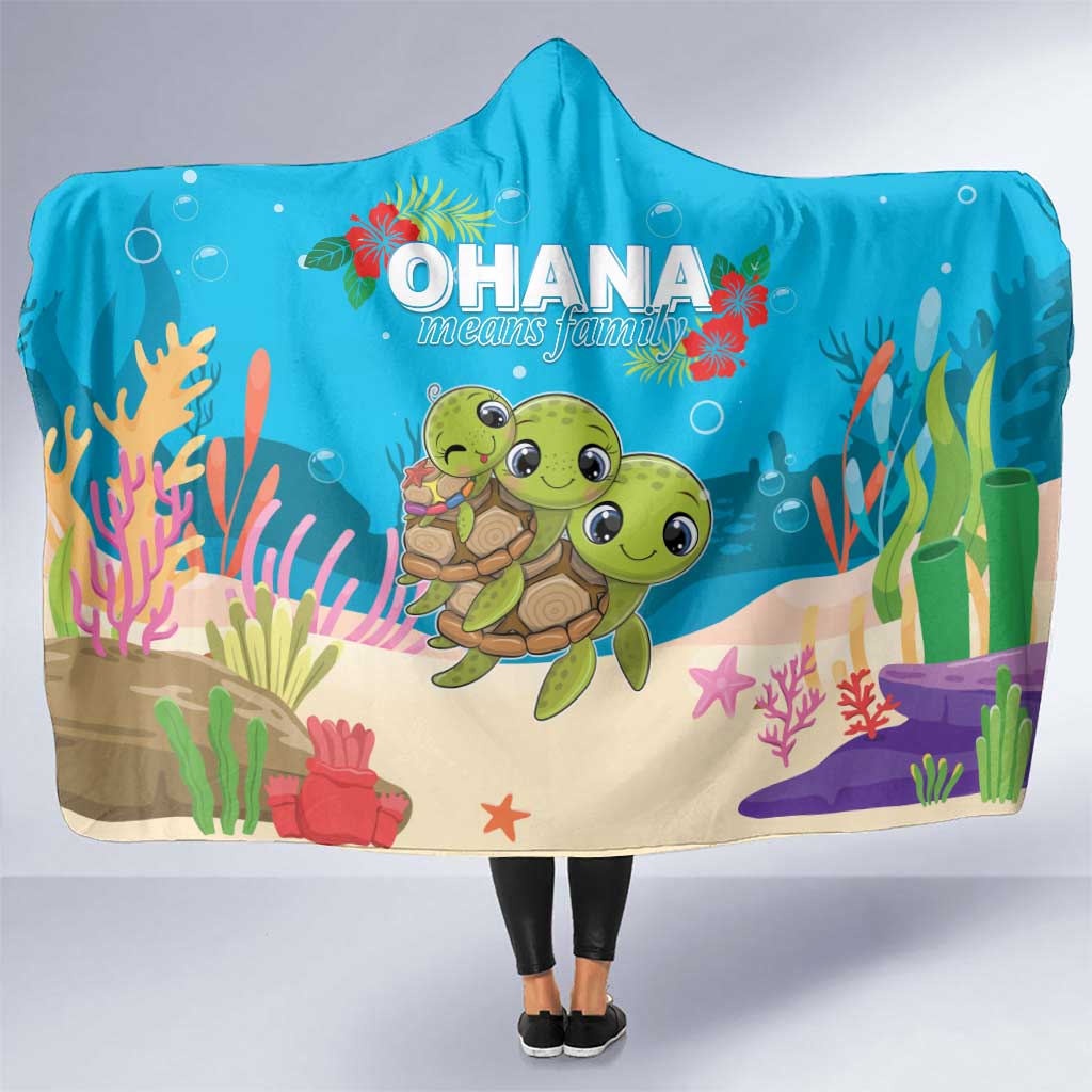 Ohana Hawaii Hooded Blanket Kawaii Family Turtle