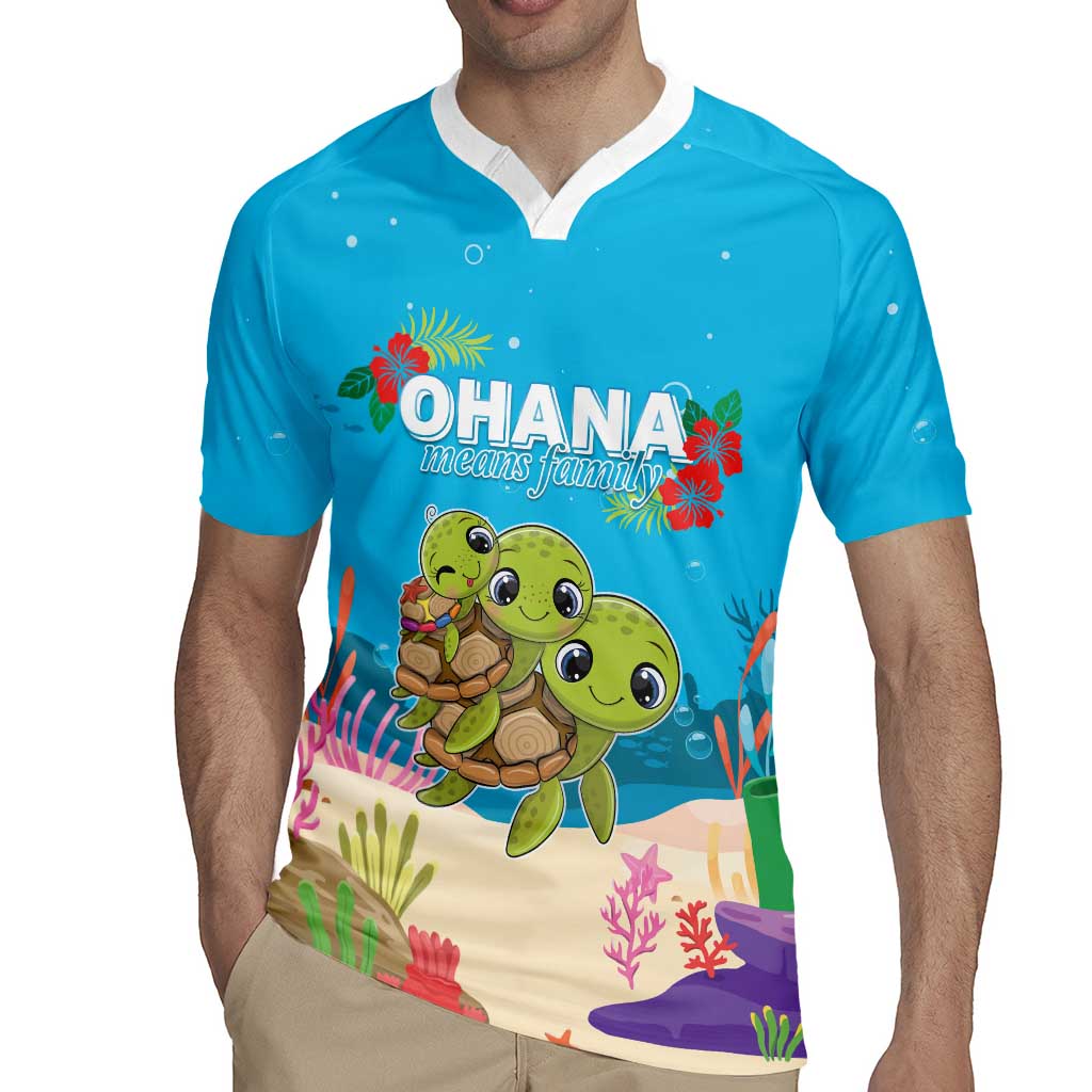 Ohana Hawaii Rugby Jersey Kawaii Family Turtle LT05 - Polynesian Pride