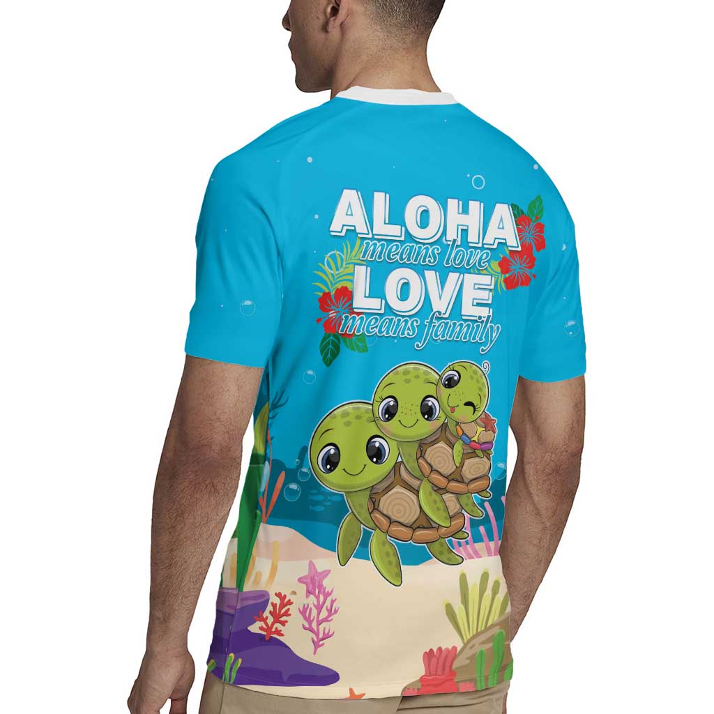 Ohana Hawaii Rugby Jersey Kawaii Family Turtle LT05 - Polynesian Pride