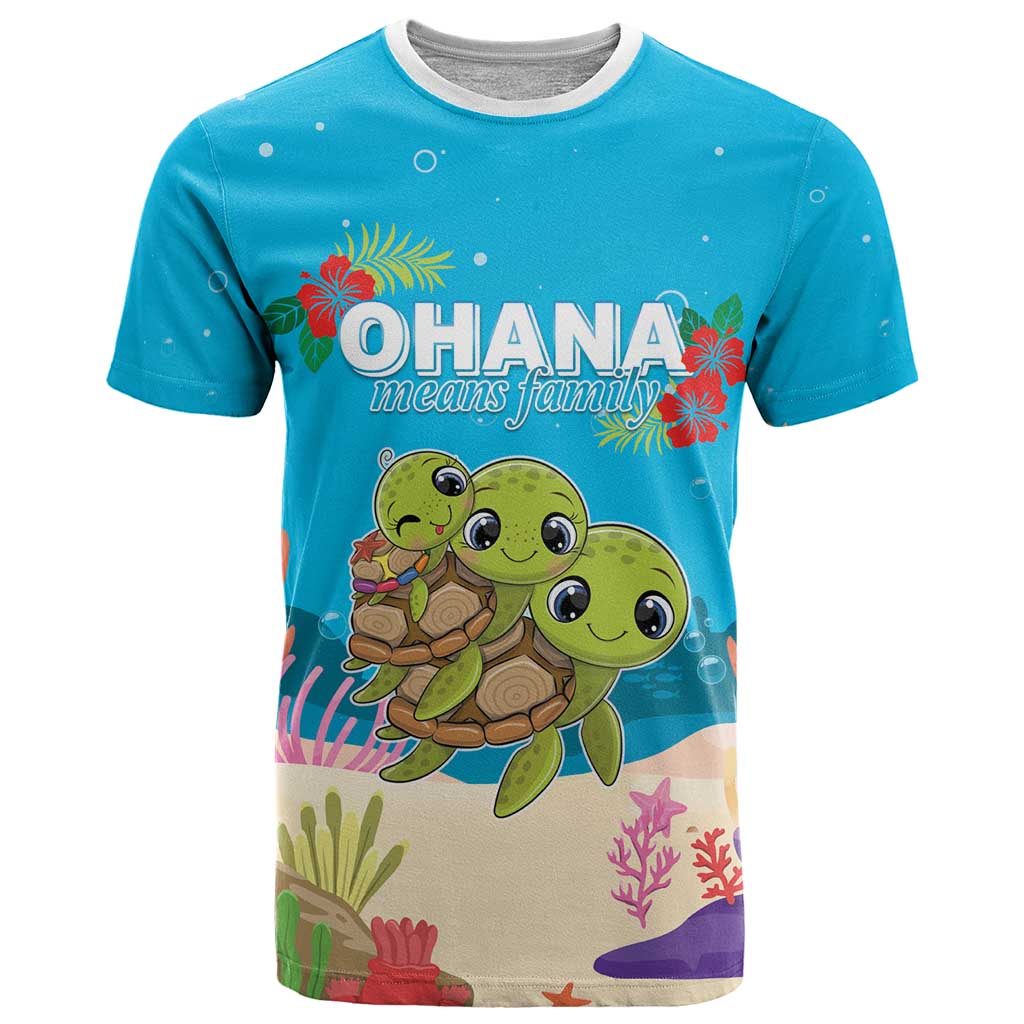 Ohana Hawaii T Shirt Kawaii Family Turtle