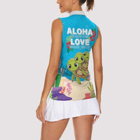 Ohana Hawaii Women Sleeveless Polo Shirt Kawaii Family Turtle LT05 - Polynesian Pride