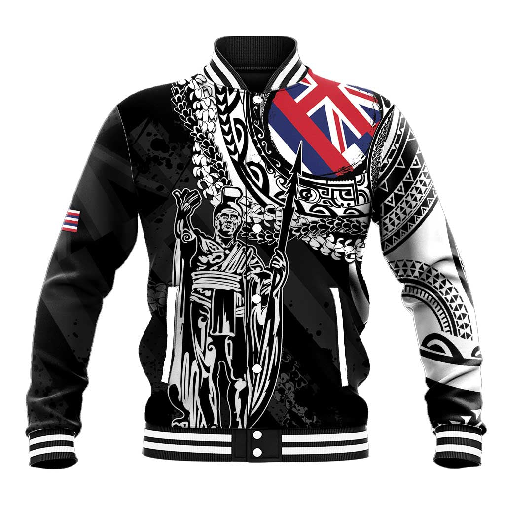 Hawaii King Flag Baseball Jacket Hawaiian Maile Lei - Polynesian Pride