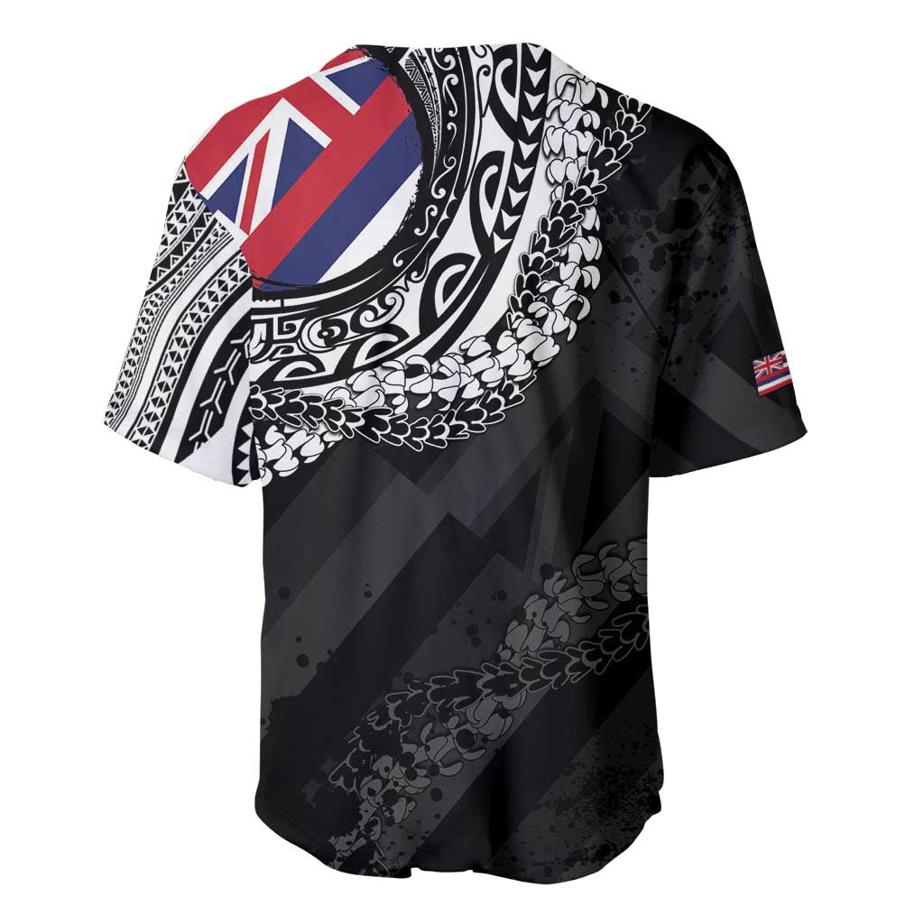 Hawaii King Flag Baseball Jersey Hawaiian Maile Lei - Polynesian Pride