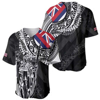Hawaii King Flag Baseball Jersey Hawaiian Maile Lei - Polynesian Pride