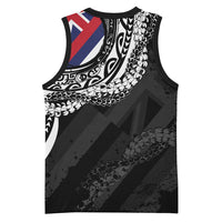Hawaii King Flag Basketball Jersey Hawaiian Maile Lei - Polynesian Pride