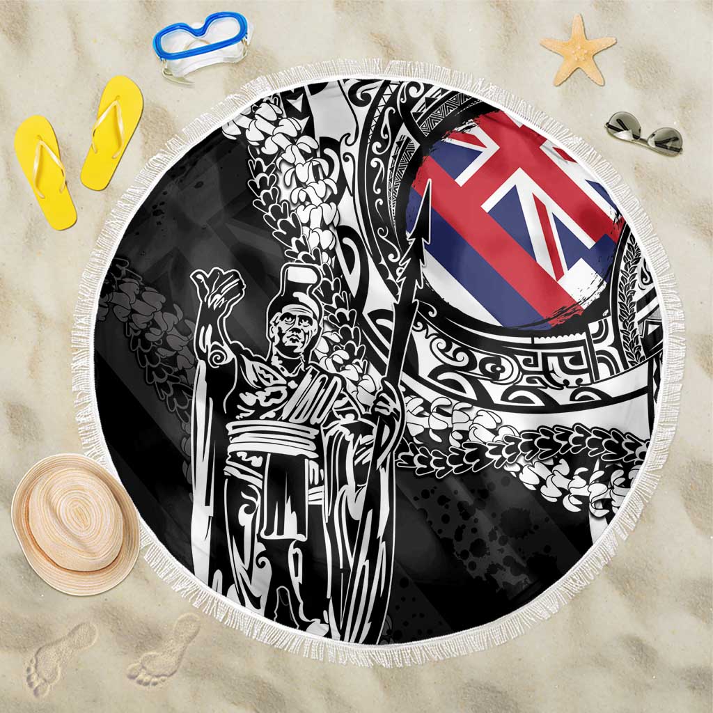 Hawaii King Flag Beach Blanket Hawaiian Maile Lei - Polynesian Pride