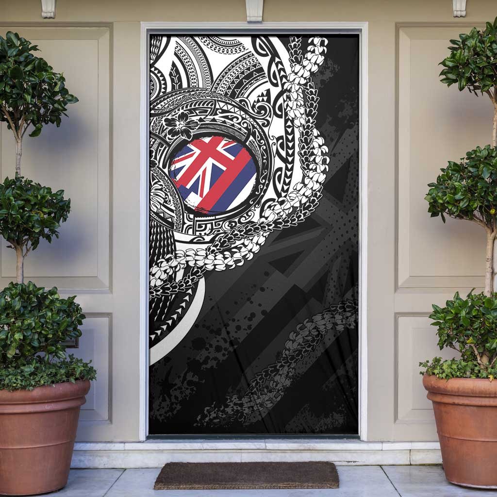 Hawaii King Flag Door Cover Hawaiian Maile Lei - Polynesian Pride