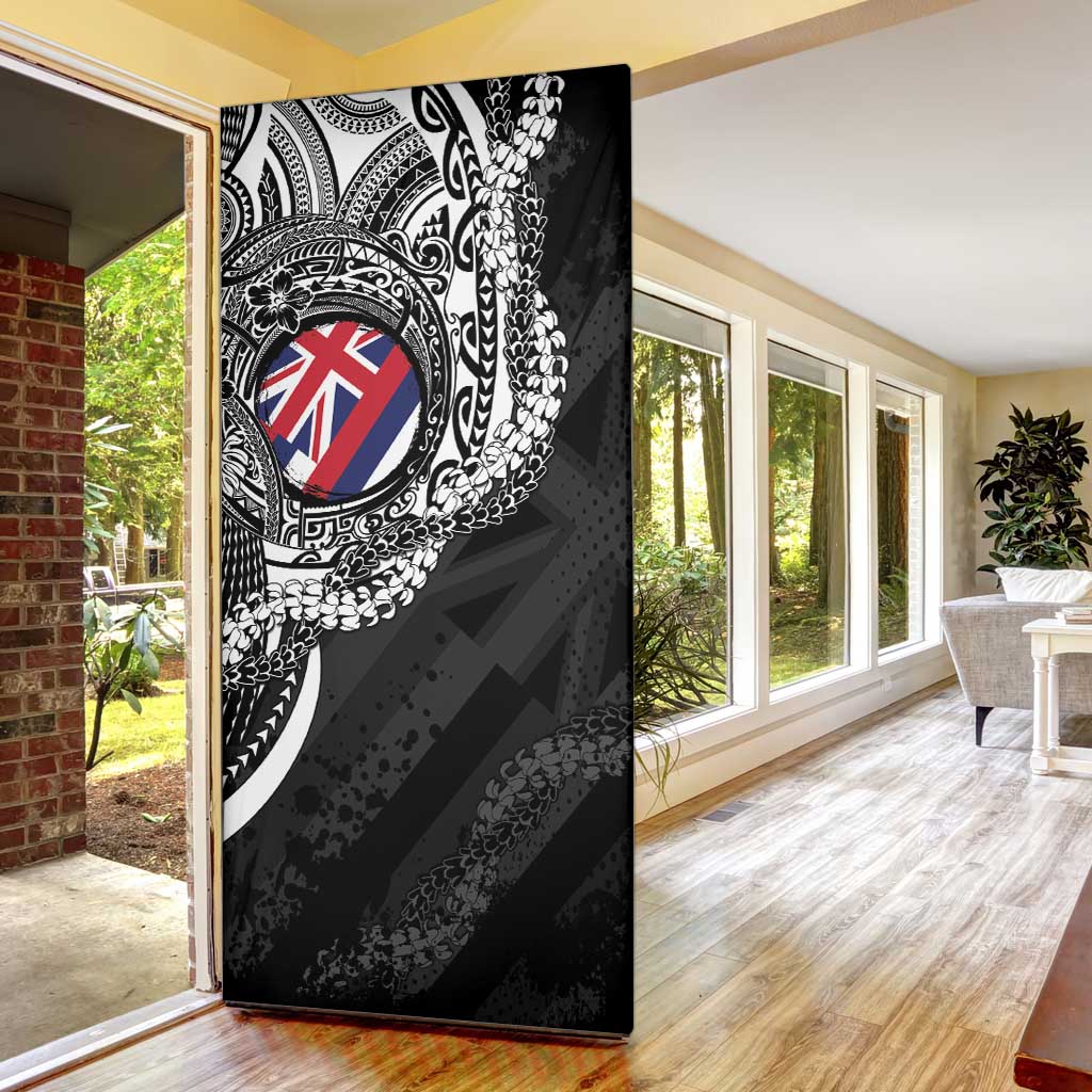 Hawaii King Flag Door Cover Hawaiian Maile Lei - Polynesian Pride