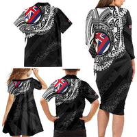 Hawaii King Flag Family Matching Long Sleeve Bodycon Dress and Hawaiian Shirt Hawaiian Maile Lei - Polynesian Pride
