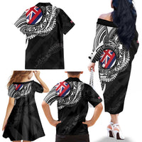 Hawaii King Flag Family Matching Off The Shoulder Long Sleeve Dress and Hawaiian Shirt Hawaiian Maile Lei - Polynesian Pride