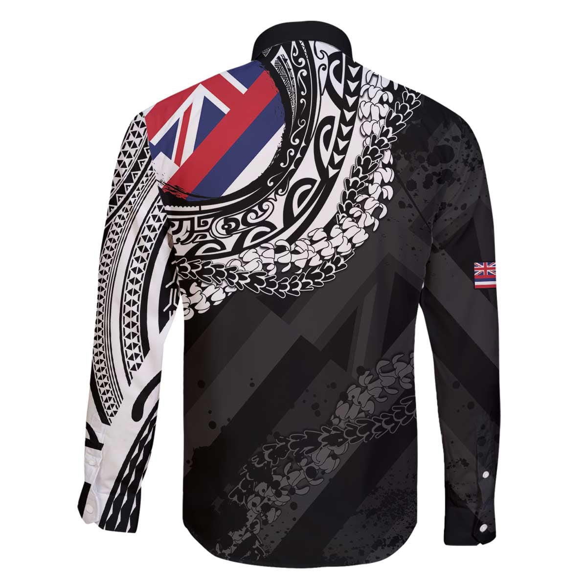 Hawaii King Flag Family Matching Off The Shoulder Long Sleeve Dress and Hawaiian Shirt Hawaiian Maile Lei - Polynesian Pride