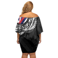 Hawaii King Flag Family Matching Off Shoulder Short Dress and Hawaiian Shirt Hawaiian Maile Lei - Polynesian Pride