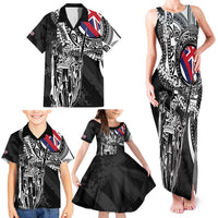 Hawaii King Flag Family Matching Tank Maxi Dress and Hawaiian Shirt Hawaiian Maile Lei - Polynesian Pride