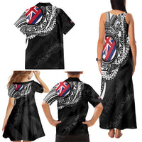 Hawaii King Flag Family Matching Tank Maxi Dress and Hawaiian Shirt Hawaiian Maile Lei - Polynesian Pride