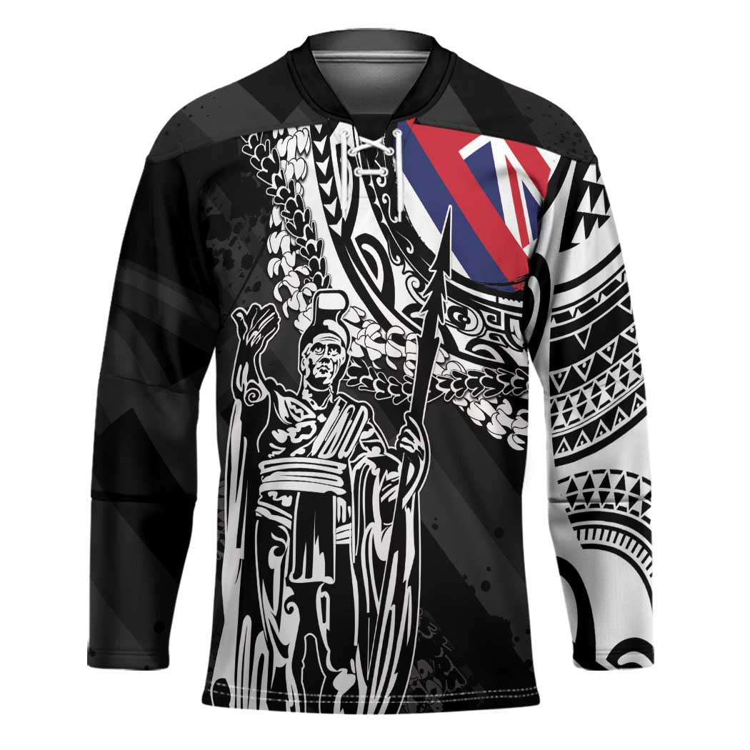 Hawaii King Flag Hockey Jersey Hawaiian Maile Lei - Polynesian Pride