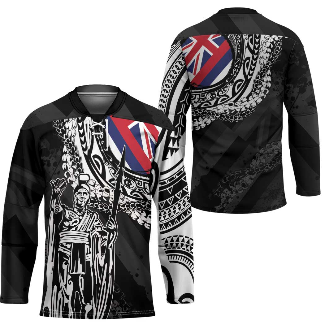 Hawaii King Flag Hockey Jersey Hawaiian Maile Lei - Polynesian Pride