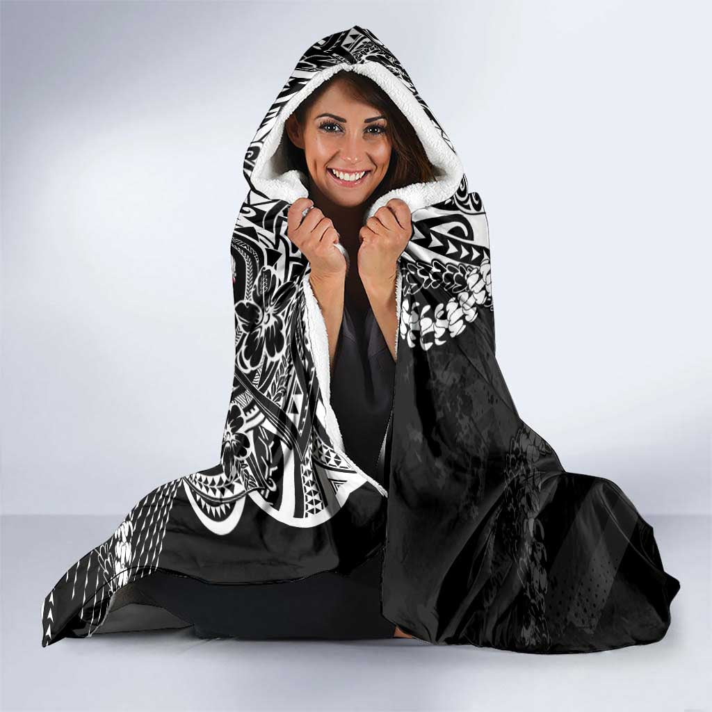 Hawaii King Flag Hooded Blanket Hawaiian Maile Lei - Polynesian Pride