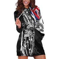Hawaii King Flag Hoodie Dress Hawaiian Maile Lei - Polynesian Pride