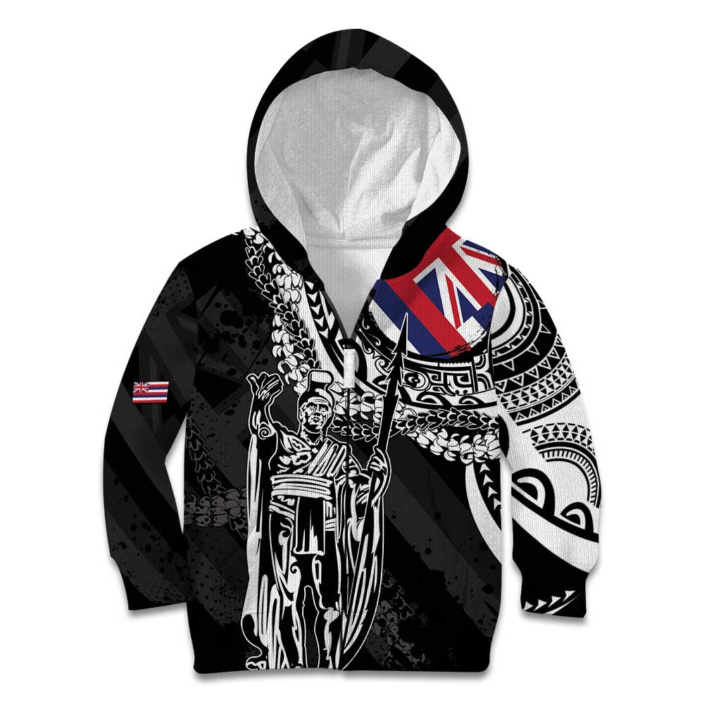 Hawaii King Flag Kid Hoodie Hawaiian Maile Lei - Polynesian Pride