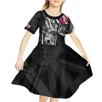 Hawaii King Flag Kid Short Sleeve Dress Hawaiian Maile Lei - Polynesian Pride