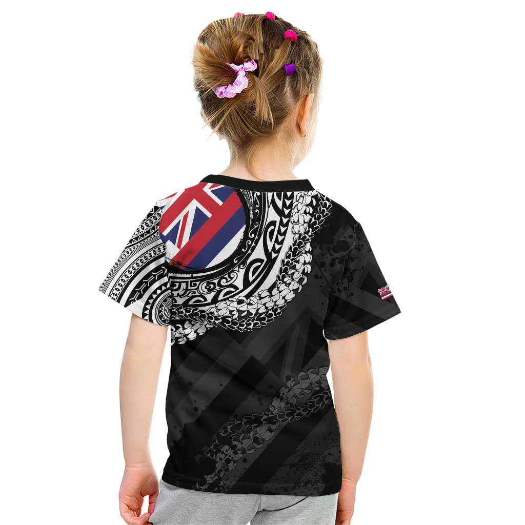 Hawaii King Flag Kid T Shirt Hawaiian Maile Lei - Polynesian Pride