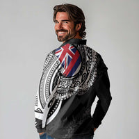 Hawaii King Flag Long Sleeve Polo Shirt Hawaiian Maile Lei - Polynesian Pride