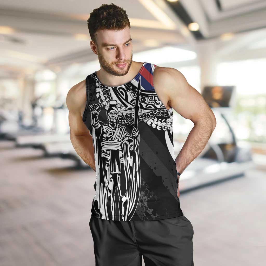 Hawaii King Flag Men Tank Top Hawaiian Maile Lei - Polynesian Pride