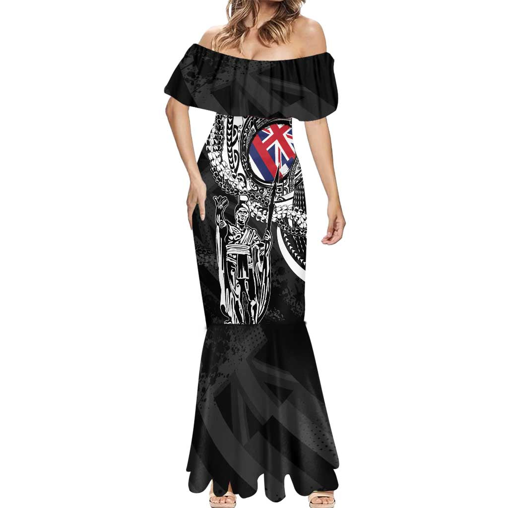 Hawaii King Flag Mermaid Dress Hawaiian Maile Lei - Polynesian Pride
