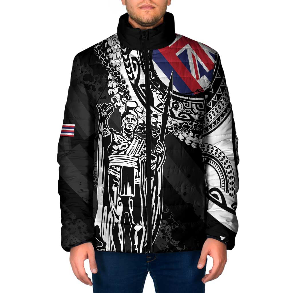 Hawaii King Flag Padded Jacket Hawaiian Maile Lei - Polynesian Pride
