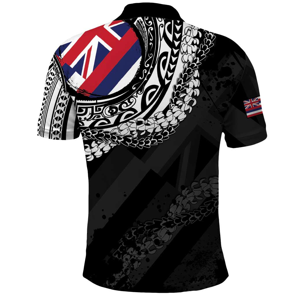 Hawaii King Flag Polo Shirt Hawaiian Maile Lei - Polynesian Pride