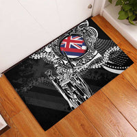 Hawaii King Flag Rubber Doormat Hawaiian Maile Lei - Polynesian Pride